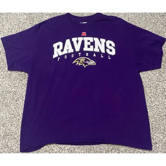 NFL Team Apparel Baltimore Ravens Football Purple Short Sleeve Shirt Size 2XL - Picture 1 of 3